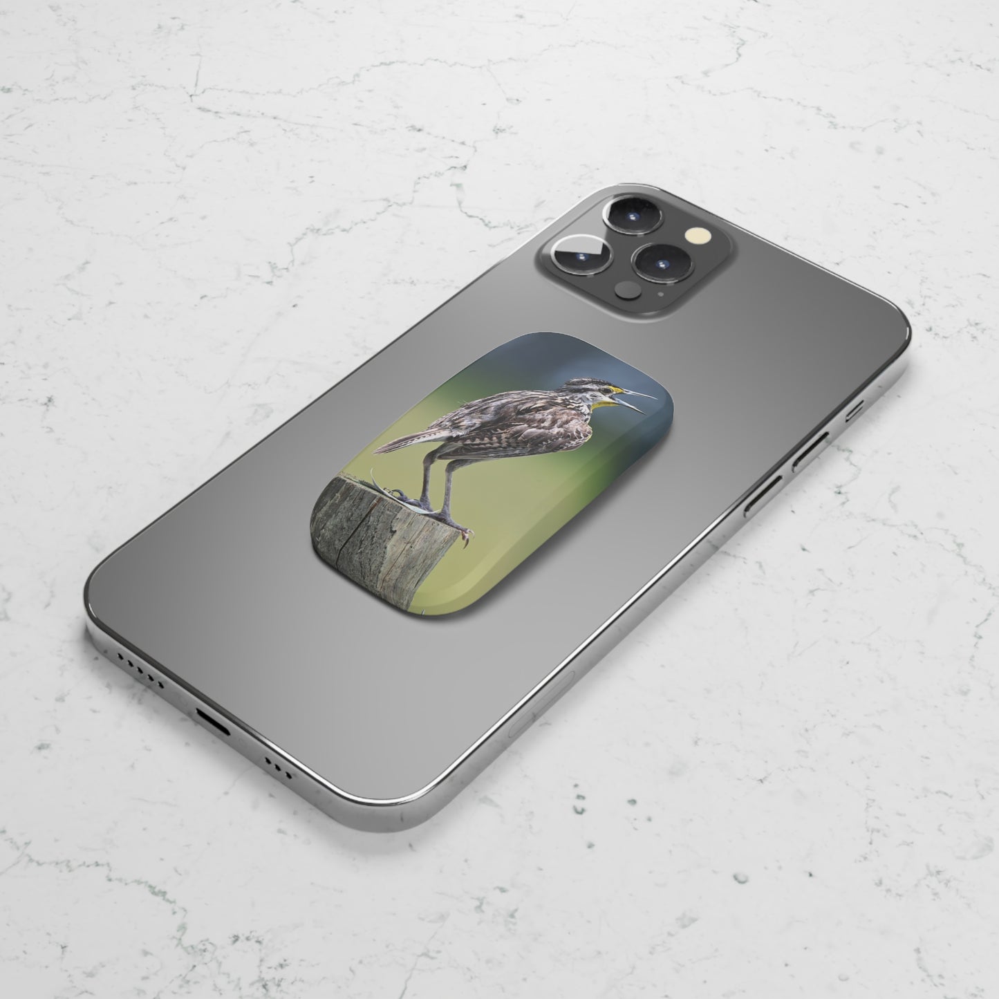 Meadowlark Phone Grip — Singing Bird Click-On Stand