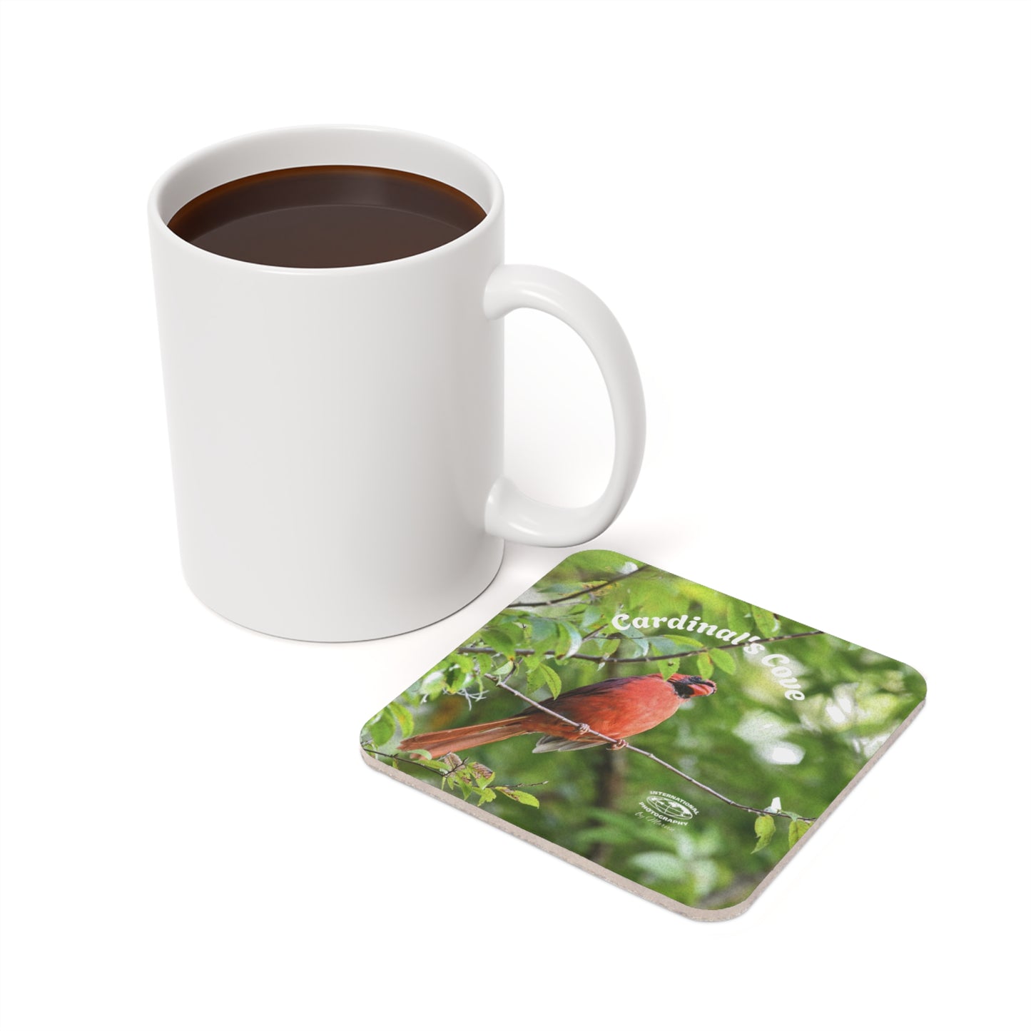 Cardinal's Cove Cork Coaster Set | Nature Inspired Home Decor, Table Accessories, Gift for Bird Lovers, Kitchen Coasters, Rustic Style