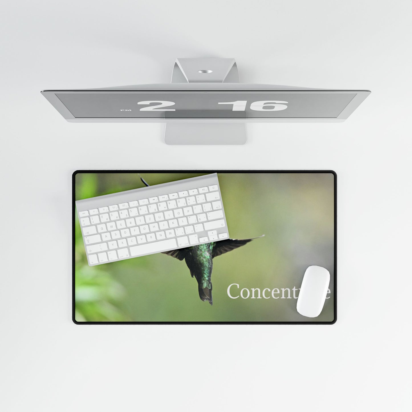 Hummingbird 'Concentrate' Desk Mat — Large Motivational Mouse Pad