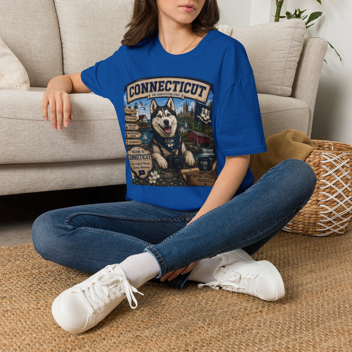 Connecticut Husky State T-Shirt — Vintage Connecticut Scenic Tee