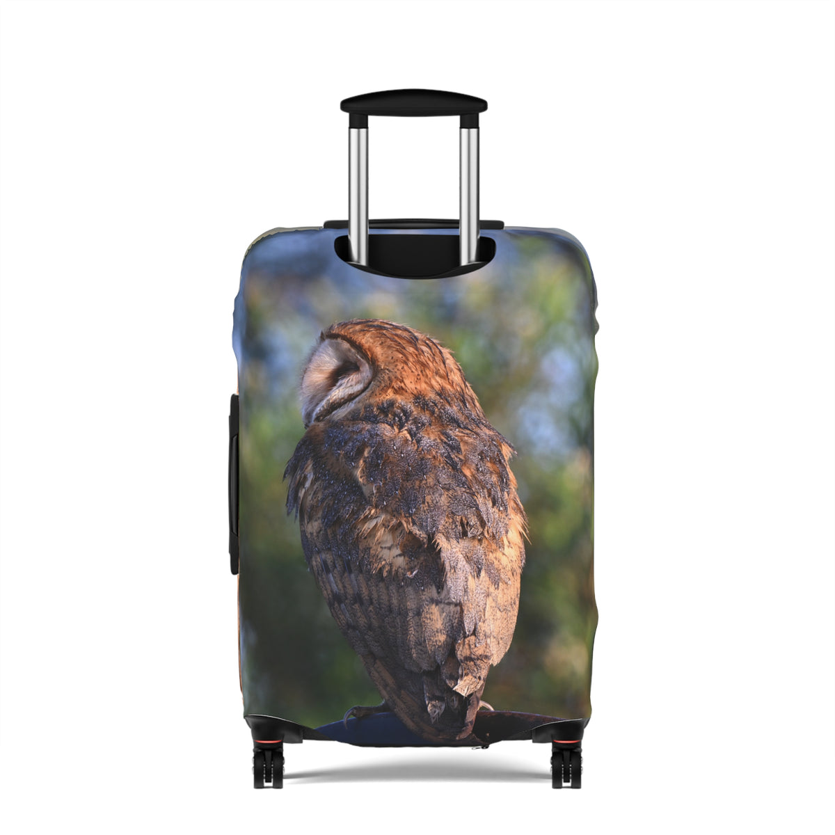 Barn Owl Luggage Cover — Realistic Wildlife Print Travel Protector