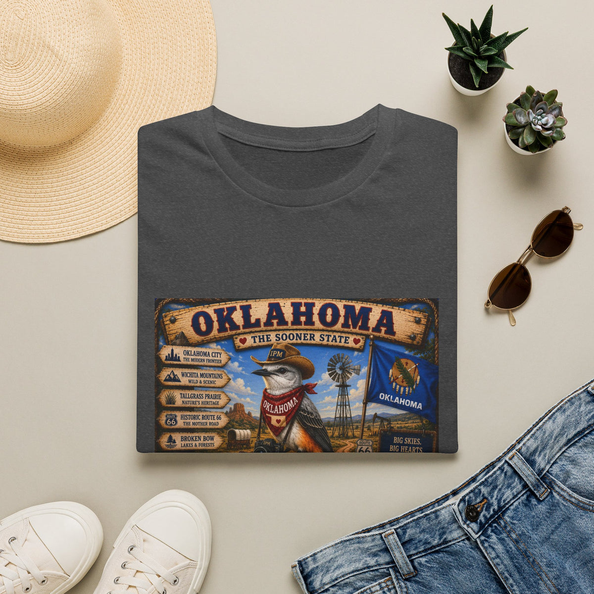 Oklahoma State Vintage Graphic T-Shirt — Sooner State Travel Souvenir