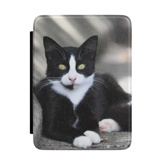 Tuxedo Cat Kindle Case — Cute Black & White Cat Cover for E-Reader