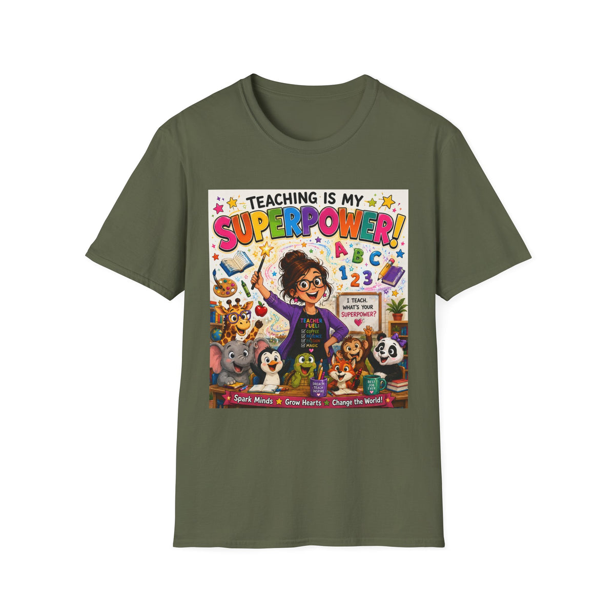 Teaching Is My Superpower T-Shirt — Colorful Teacher Appreciation Tee