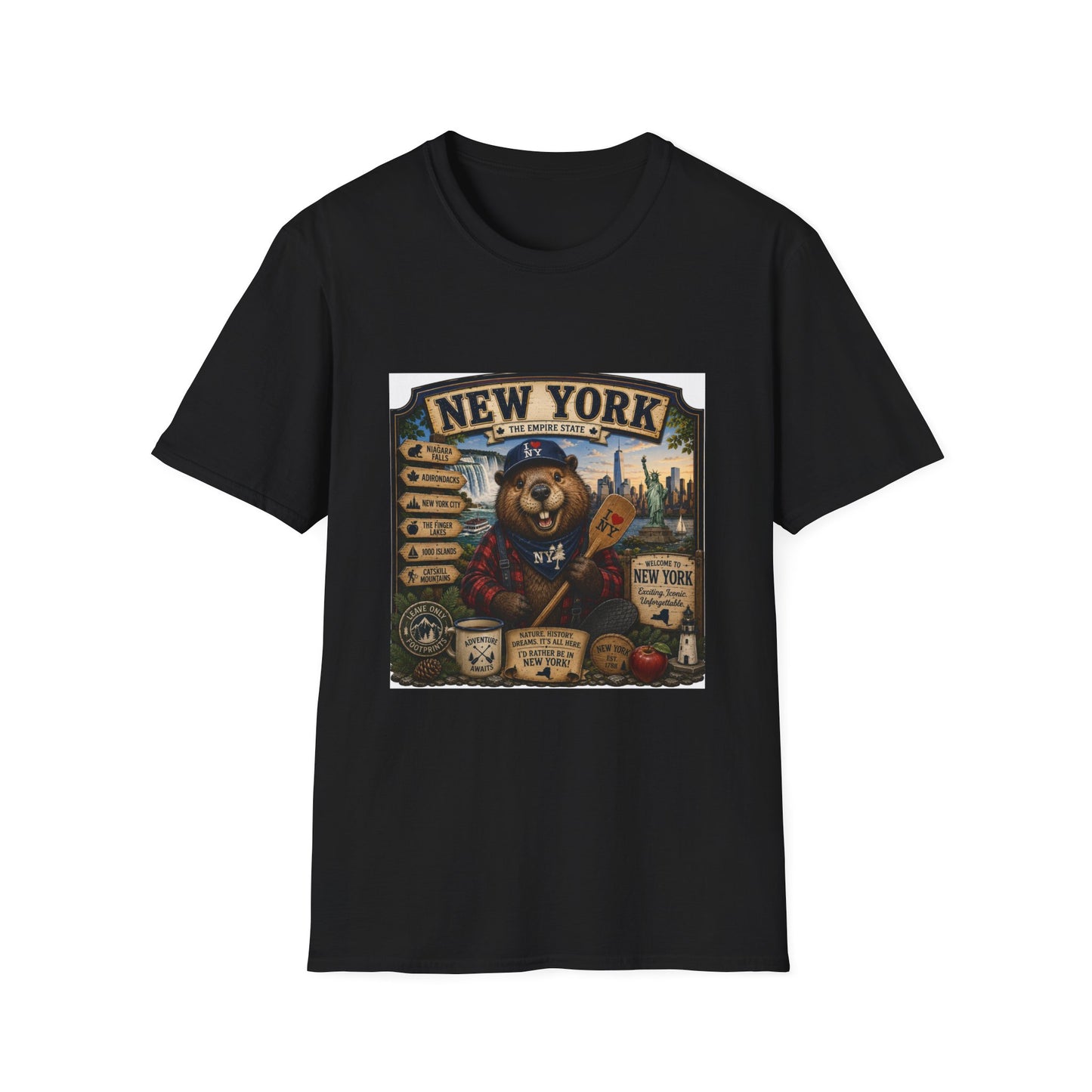 New York Bear Vintage Graphic T-Shirt — NYC Souvenir Cityscape Tee