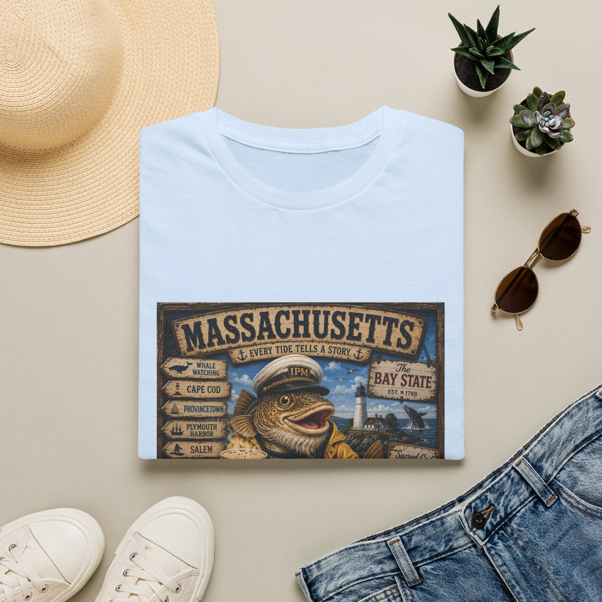 Massachusetts Fisherman T-Shirt – Vintage Cape Cod & Bay State Nautical Tee
