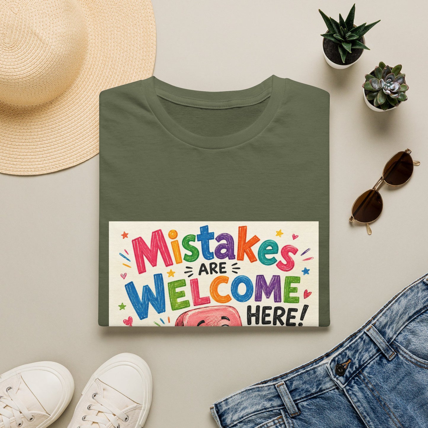 Kids' T-Shirt — "Mistakes Are Welcome Here" Positive Classroom Tee