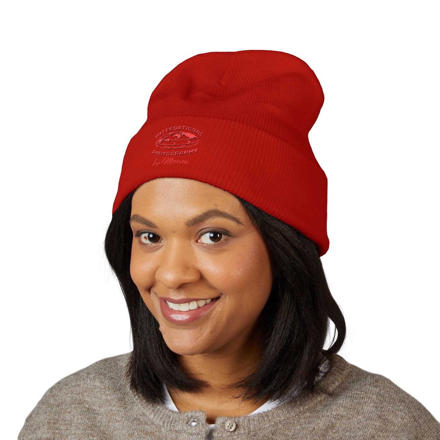 Classic Embroidered Beanie - Cozy Winter Hat, Photography Gift, Trendy Knit Cap, Casual Streetwear, Unisex Apparel, Winter Accessory