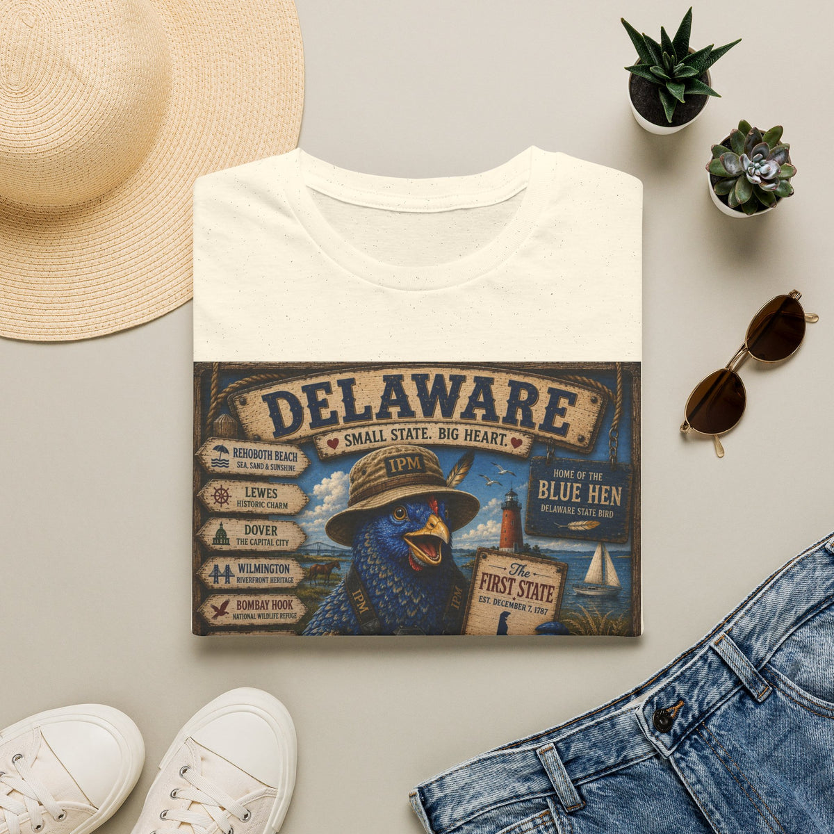 Delaware Blue Hen Vintage State Pride T-Shirt