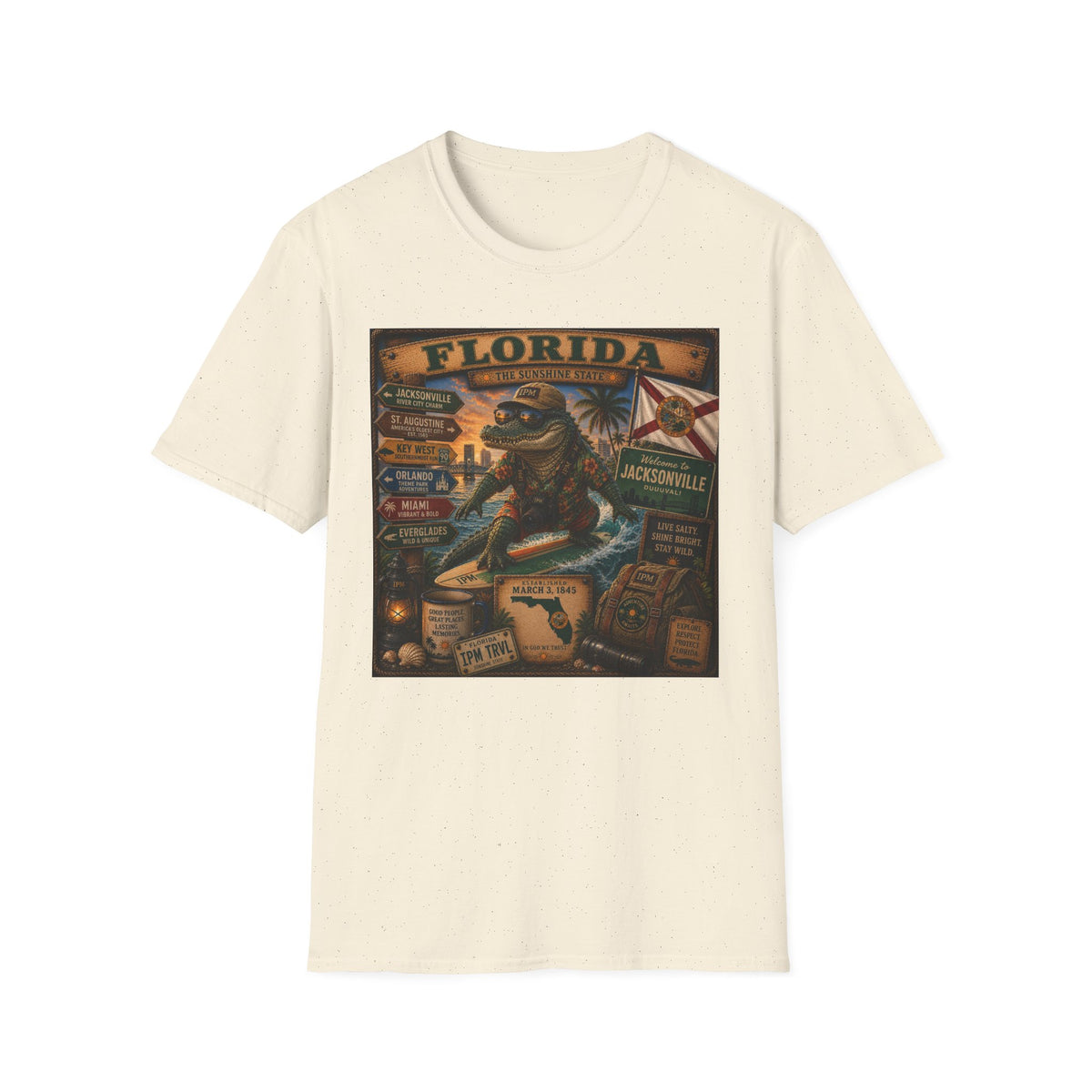 Florida Alligator Vintage Travel T-Shirt