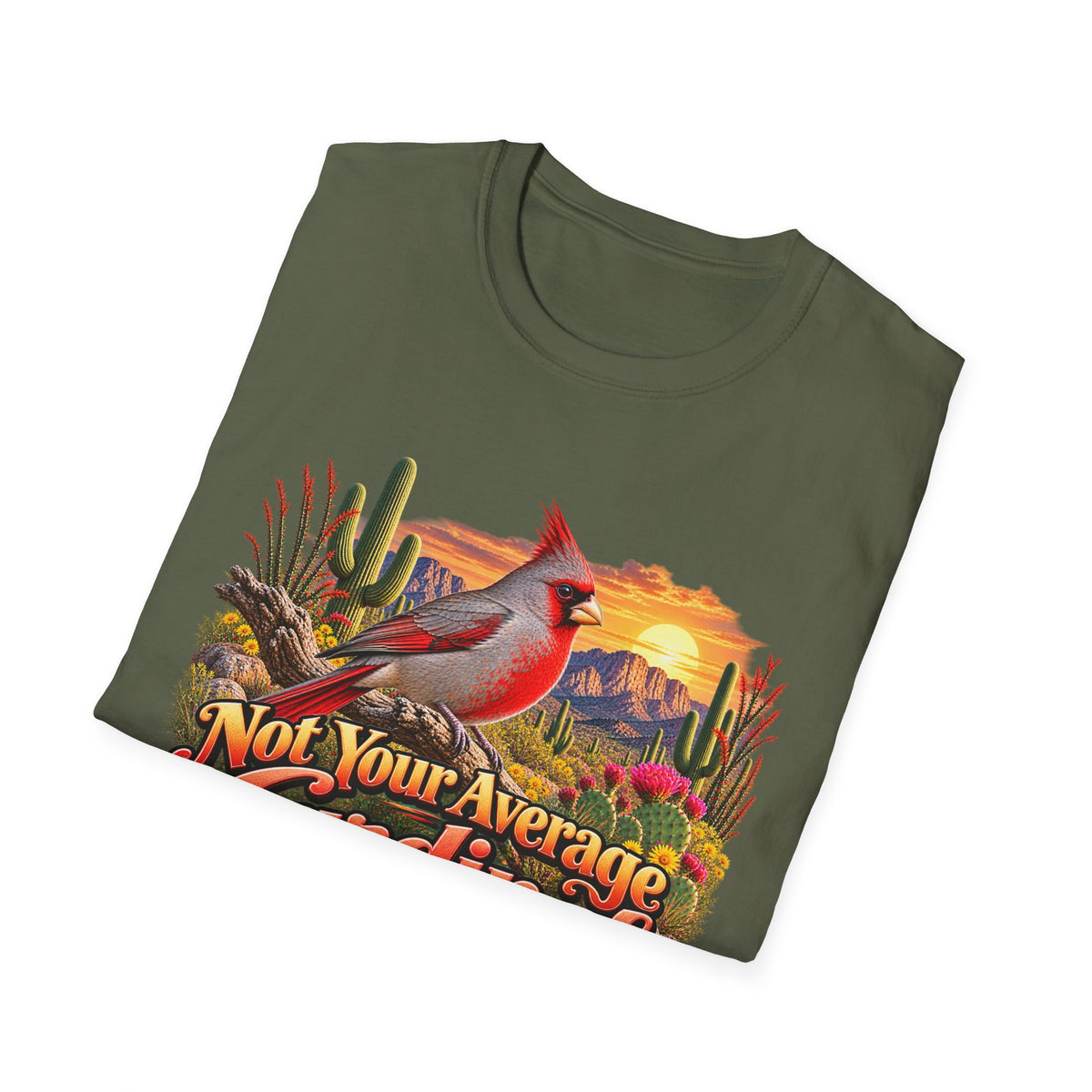 Cardinal Desert Sunset T-Shirt — "Not Your Average Cardinal" Graphic Tee