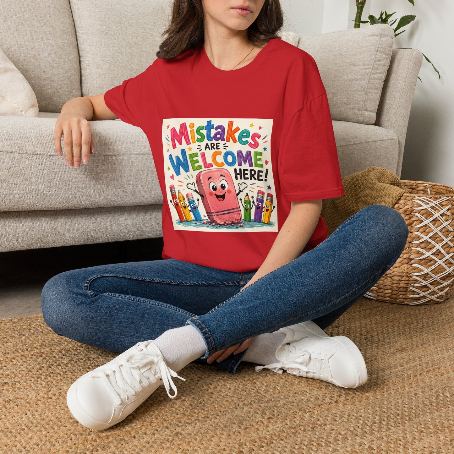 Kids' T-Shirt — "Mistakes Are Welcome Here" Positive Classroom Tee