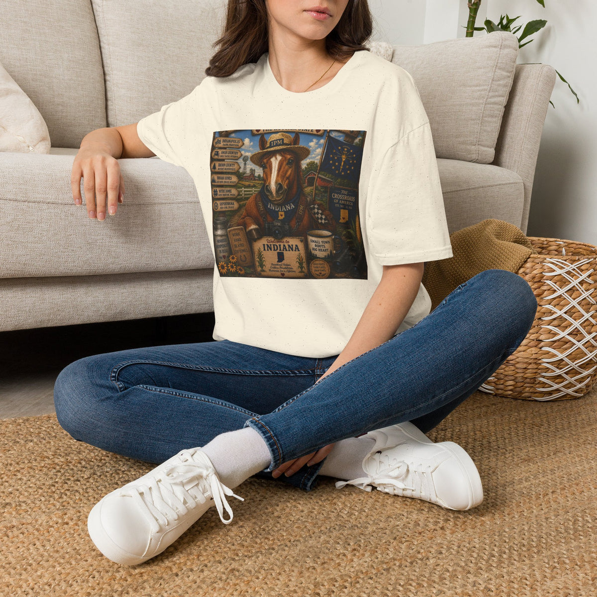 Indiana Scout Dog T-Shirt — Vintage State Travel Poster Design