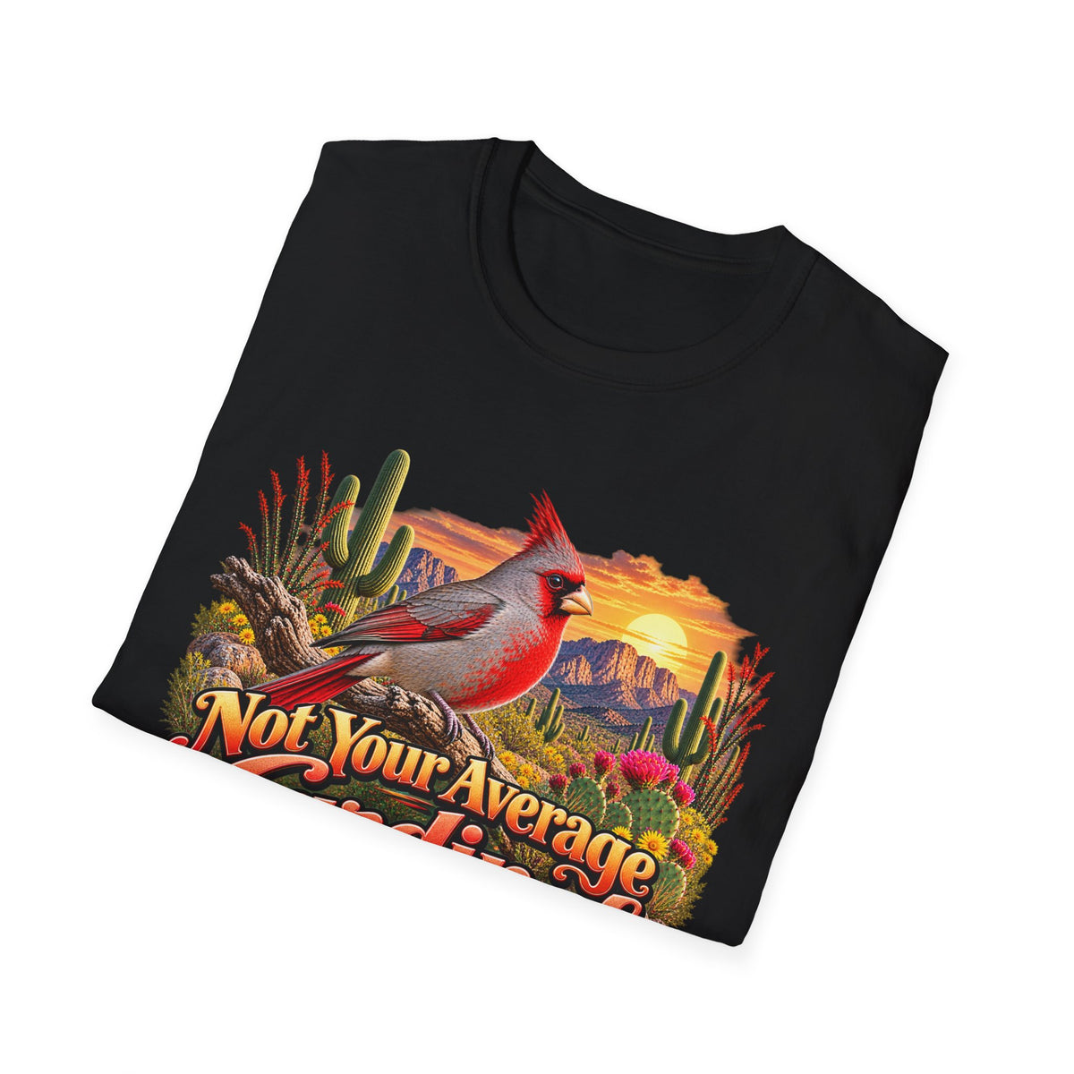 Cardinal Desert Sunset T-Shirt — "Not Your Average Cardinal" Graphic Tee