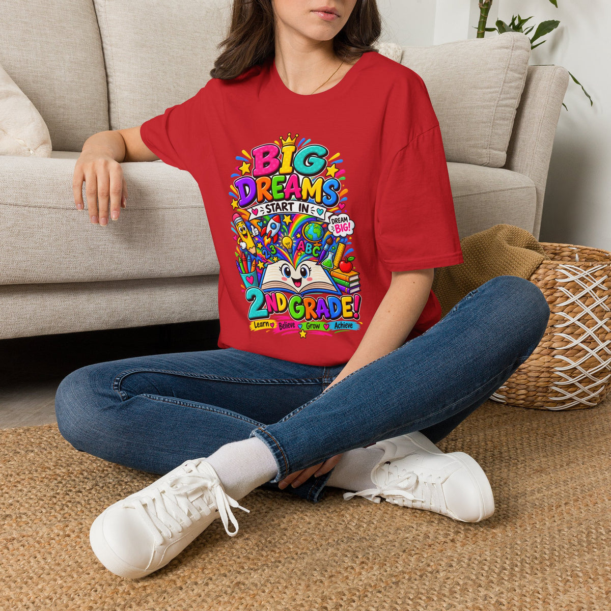Big Dreams Start In... T-Shirt — Colorful Back-to-School 2nd Grade Tee