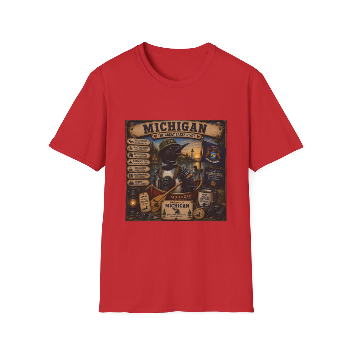 Michigan Vintage Travel T-Shirt — The Great Lakes State Graphic Tee