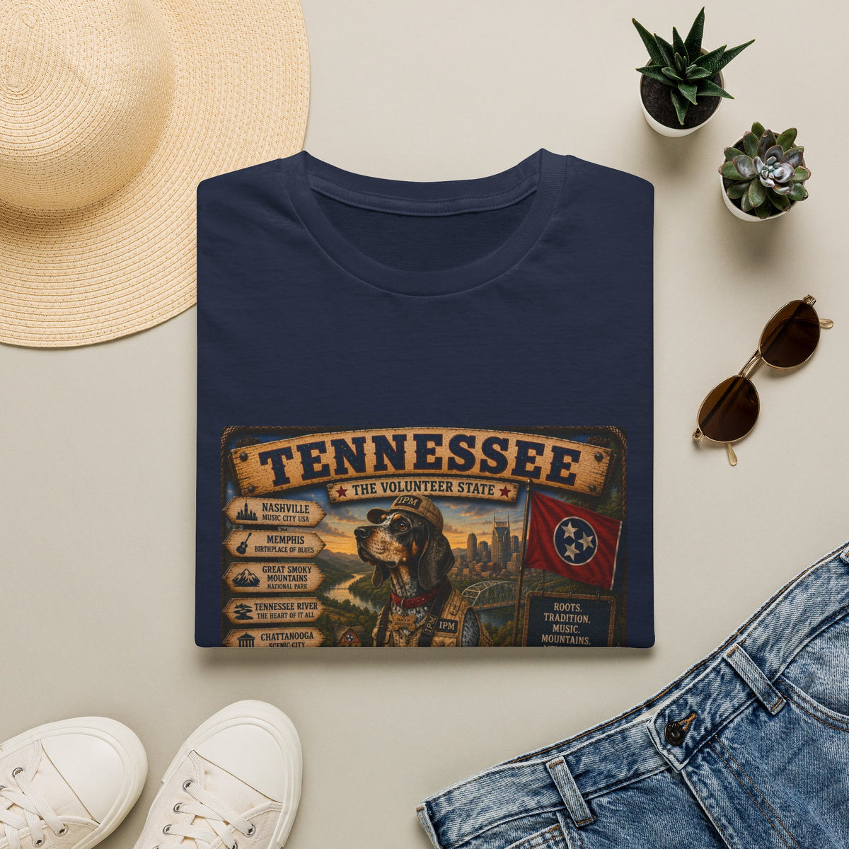 Tennessee Vintage State T-Shirt — "The Volunteer State" Retro Travel Tee