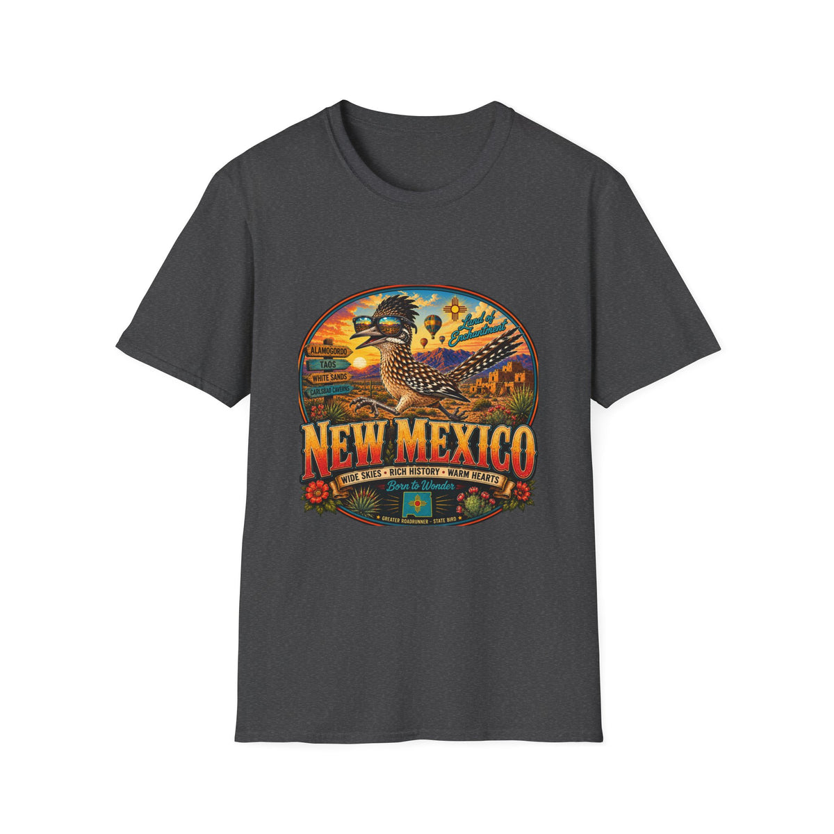 New Mexico Roadrunner T-Shirt — Southwestern Desert Souvenir Tee