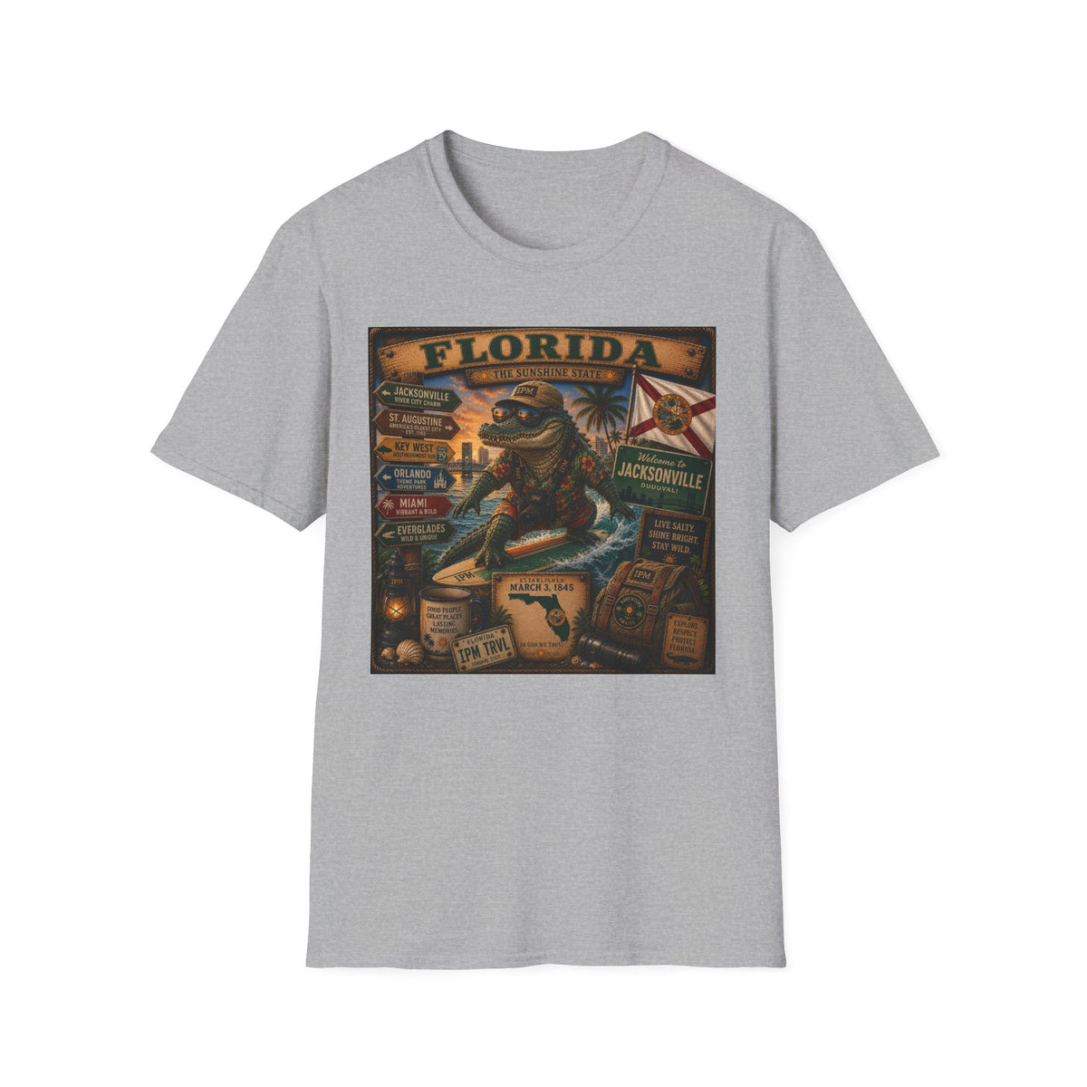 Florida Alligator Vintage Travel T-Shirt