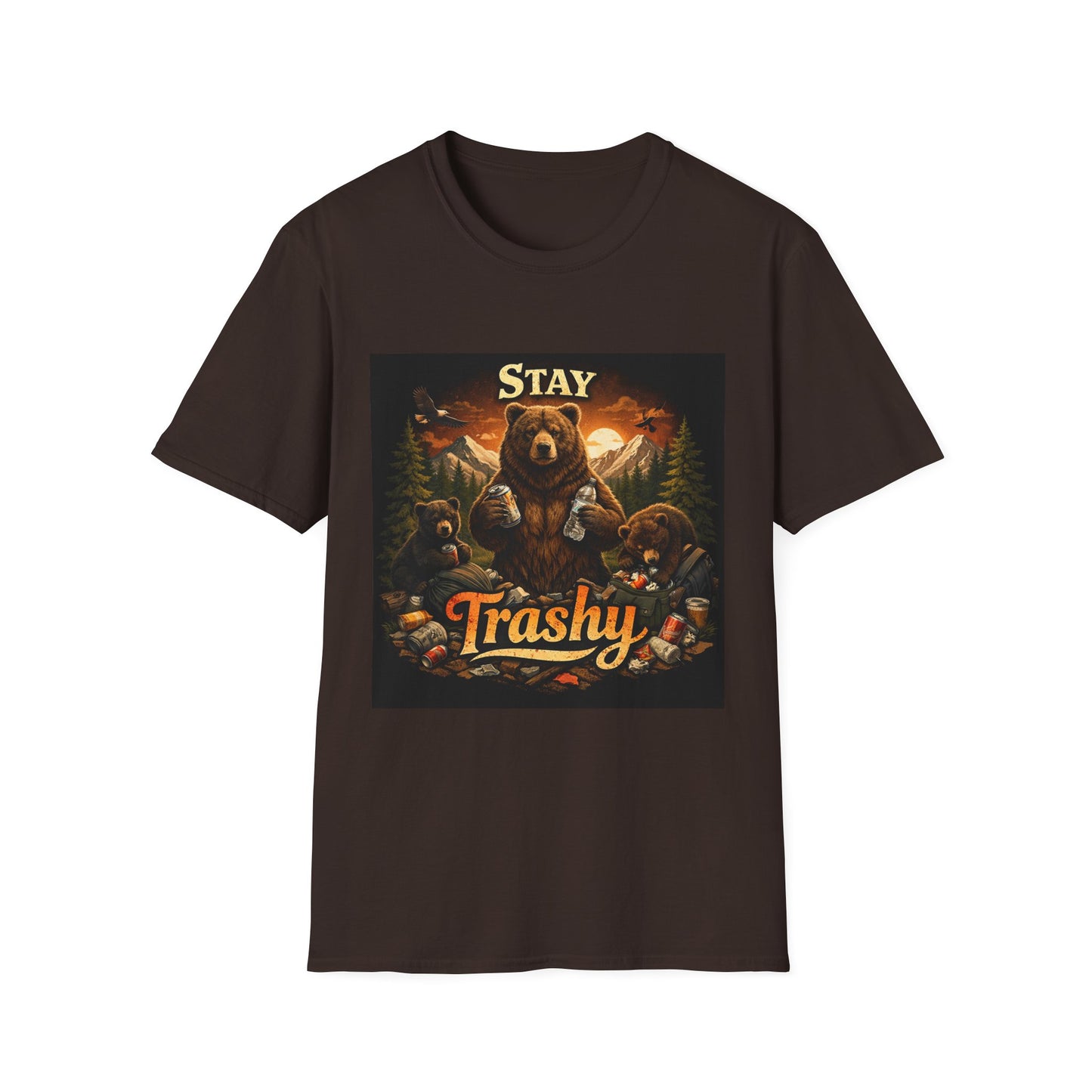 Stay Trashy Bear T-Shirt – Funny Vintage Camping Graphic Tee