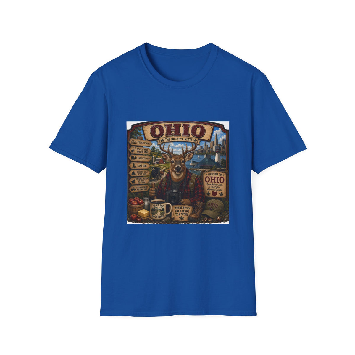 Ohio State Vintage Deer T-Shirt — Buckeye State Travel Graphic Tee