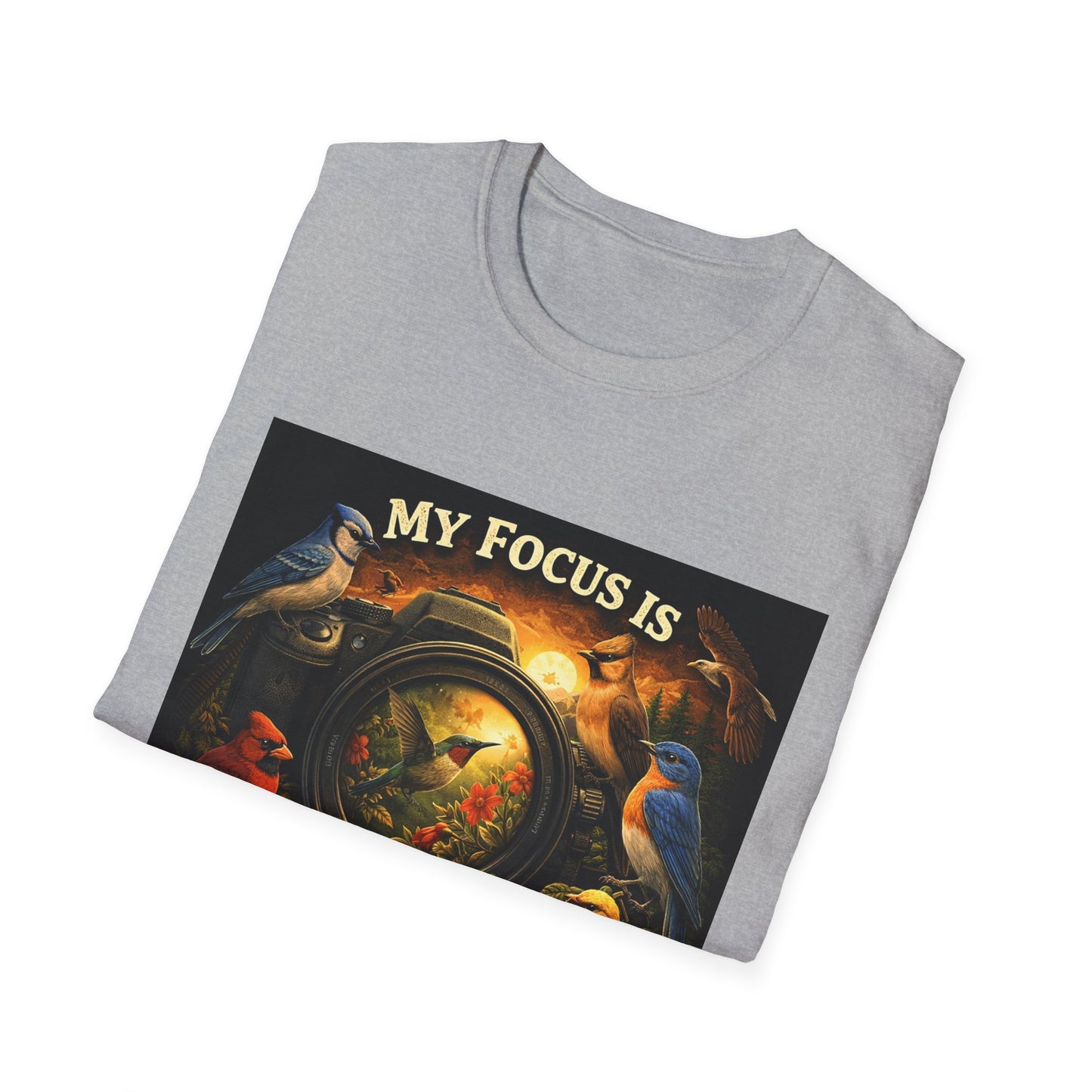 My Focus Is Birds T-Shirt — Vintage Birdwatching Tee