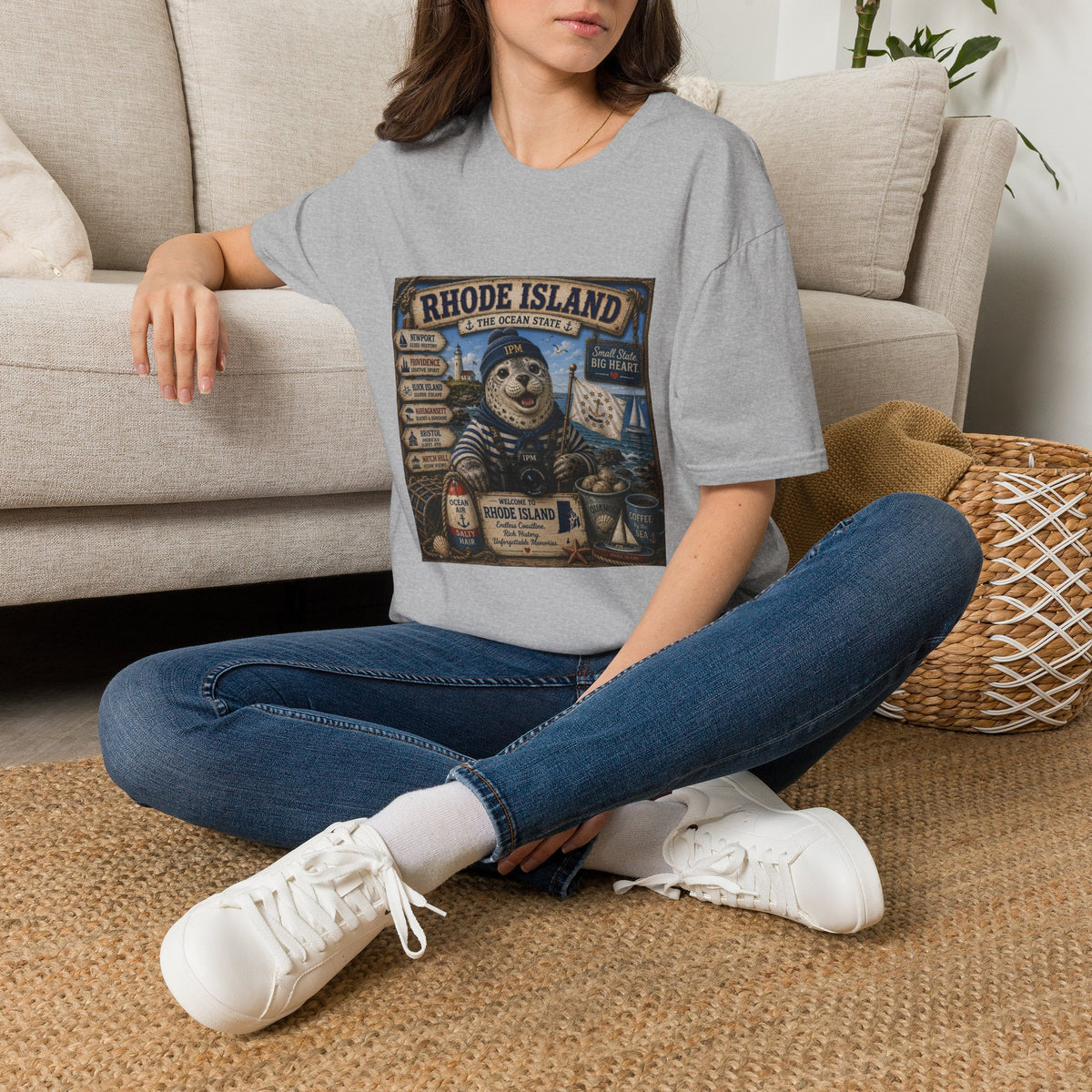 Rhode Island Sealife T-Shirt — 'The Ocean State' Vintage Seal Design