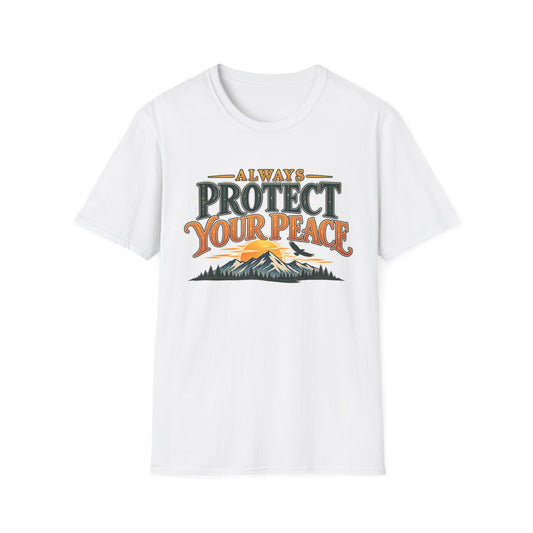 Protect Your Peace Mountain T-Shirt — Inspirational Outdoor Graphic Tee