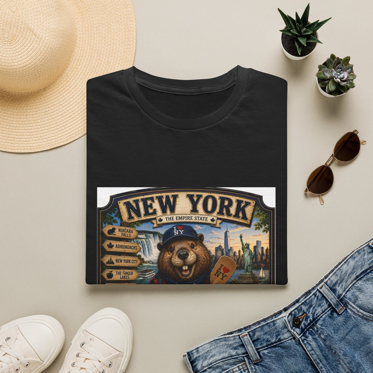 New York Bear Vintage Graphic T-Shirt — NYC Souvenir Cityscape Tee