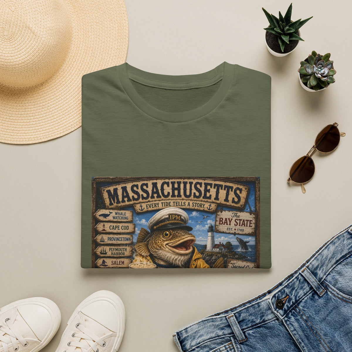 Massachusetts Fisherman T-Shirt – Vintage Cape Cod & Bay State Nautical Tee