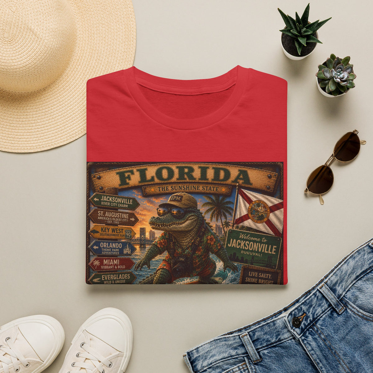 Florida Alligator Vintage Travel T-Shirt