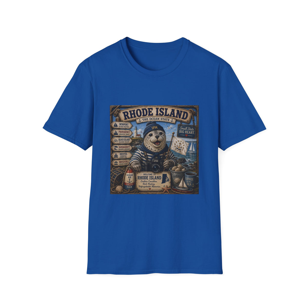 Rhode Island Sealife T-Shirt — 'The Ocean State' Vintage Seal Design