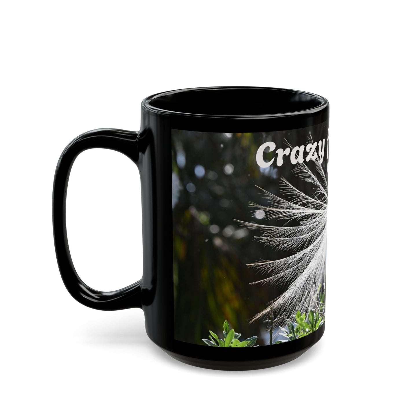 Crazy for Coffee Black Mug - Perfect Gift for Coffee Lovers, Home Office Decor, Birthday Present, Inspirational Cup