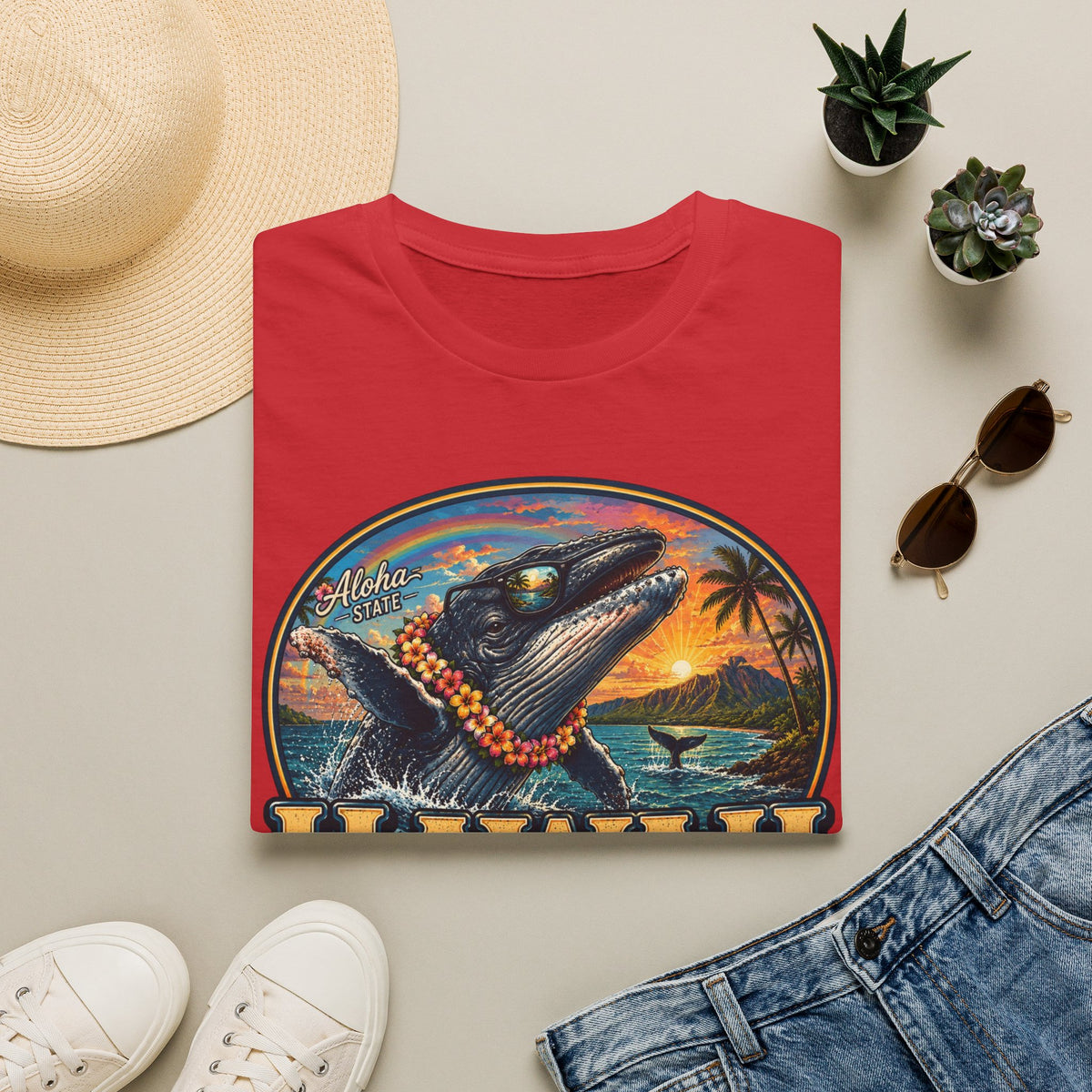 Hawaii Whale Sunset T-Shirt — Aloha Tropical Island Graphic Tee