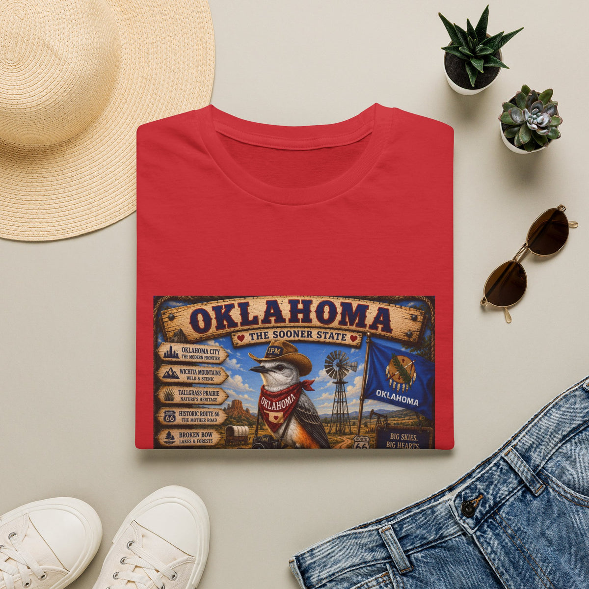 Oklahoma State Vintage Graphic T-Shirt — Sooner State Travel Souvenir