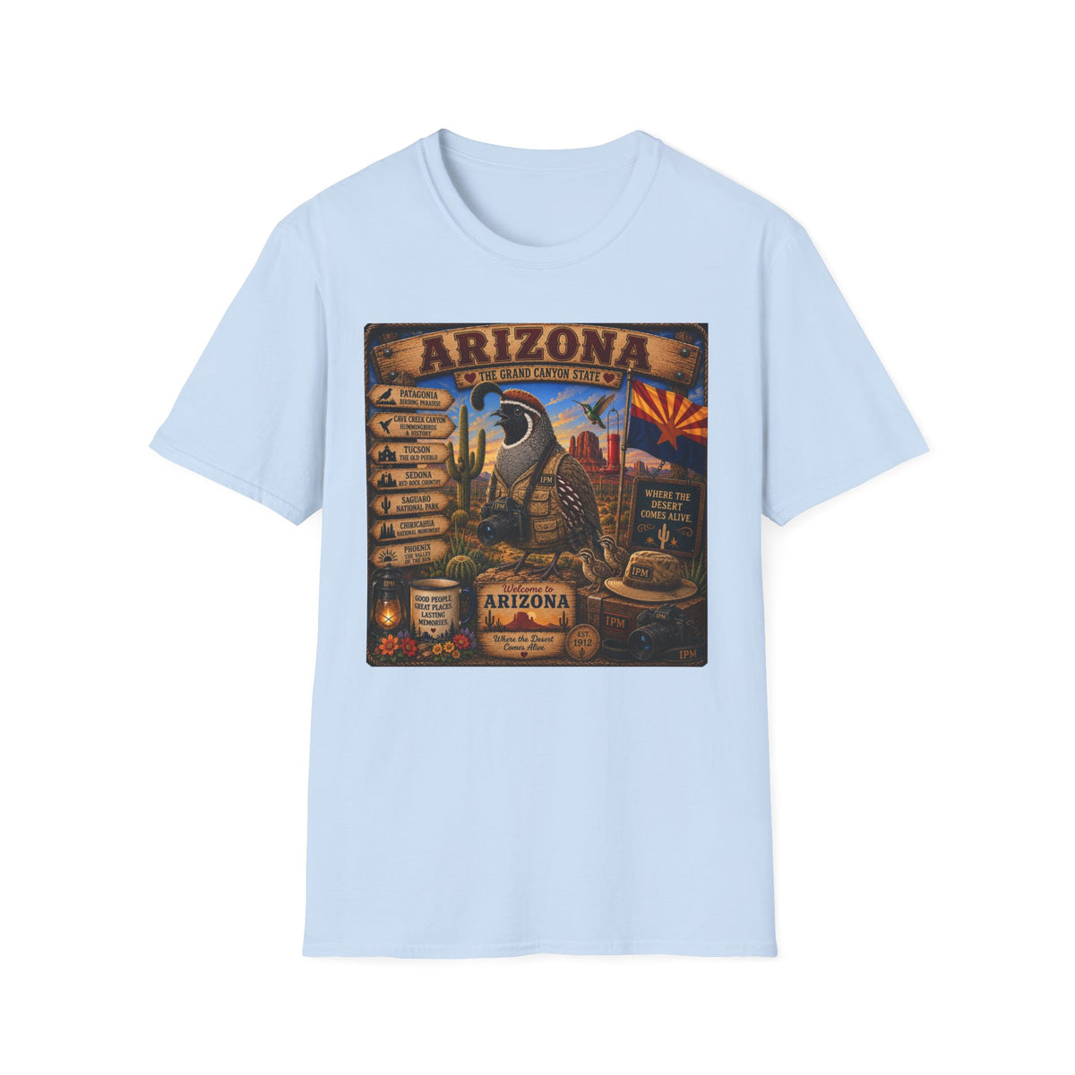 Arizona Vintage State Poster T‑Shirt — Grand Canyon Travel Tee
