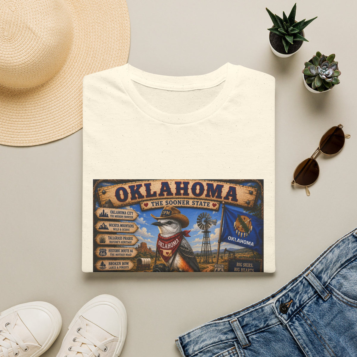 Oklahoma State Vintage Graphic T-Shirt — Sooner State Travel Souvenir