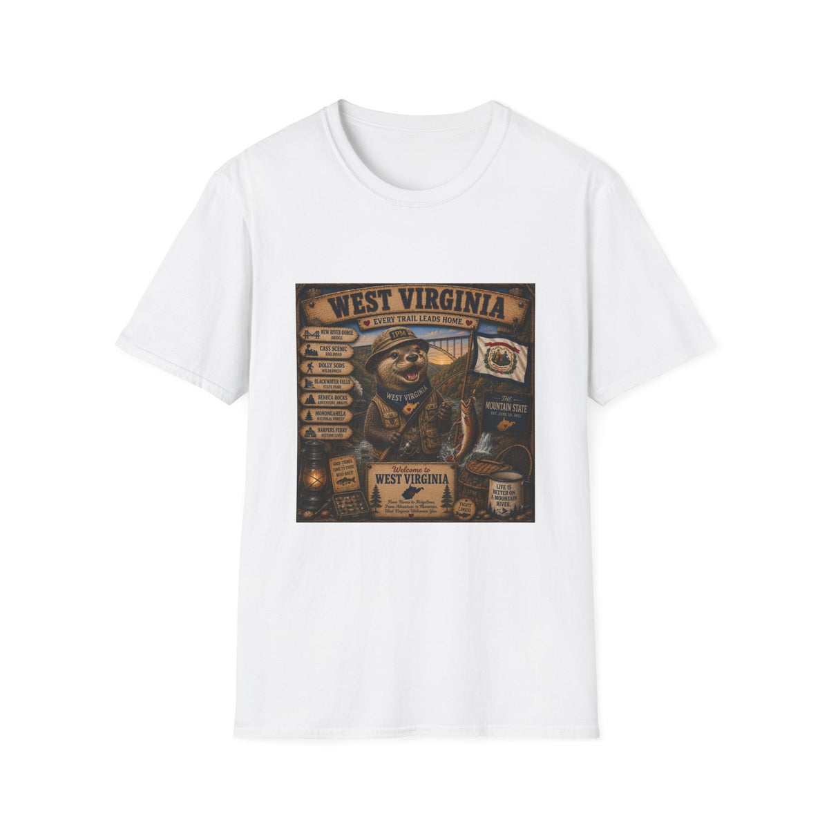 West Virginia Bear Graphic T-Shirt — State Pride Vintage Travel Tee
