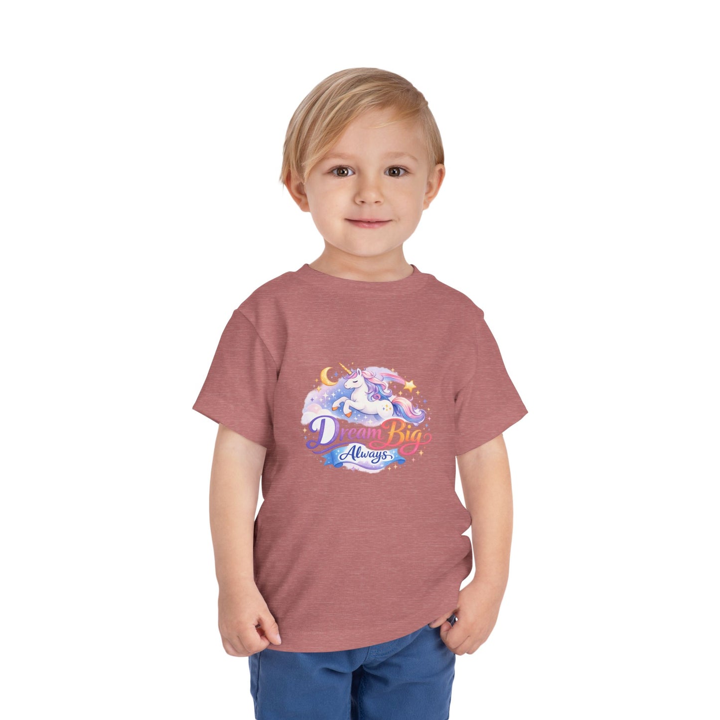 Toddler Tee — Dream Big Always Unicorn Graphic