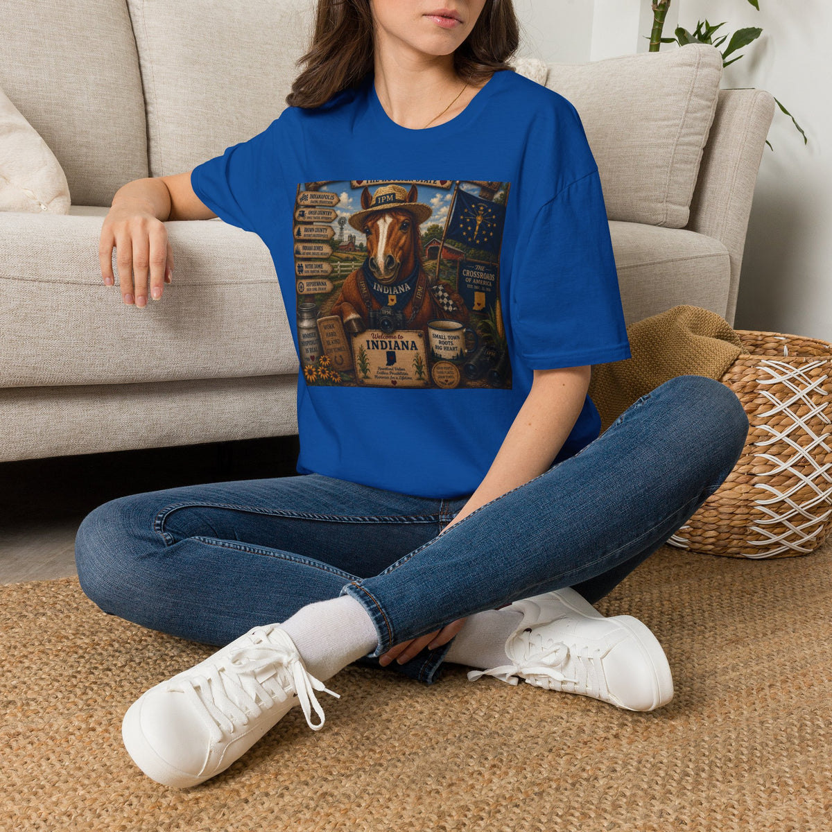 Indiana Scout Dog T-Shirt — Vintage State Travel Poster Design