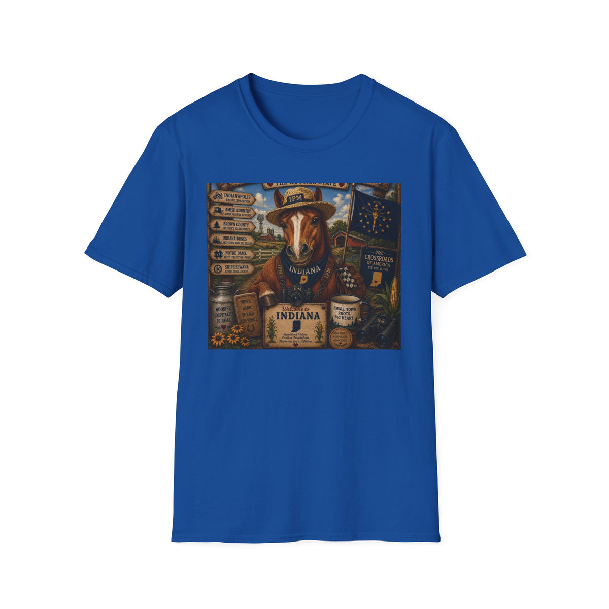 Indiana Scout Dog T-Shirt — Vintage State Travel Poster Design
