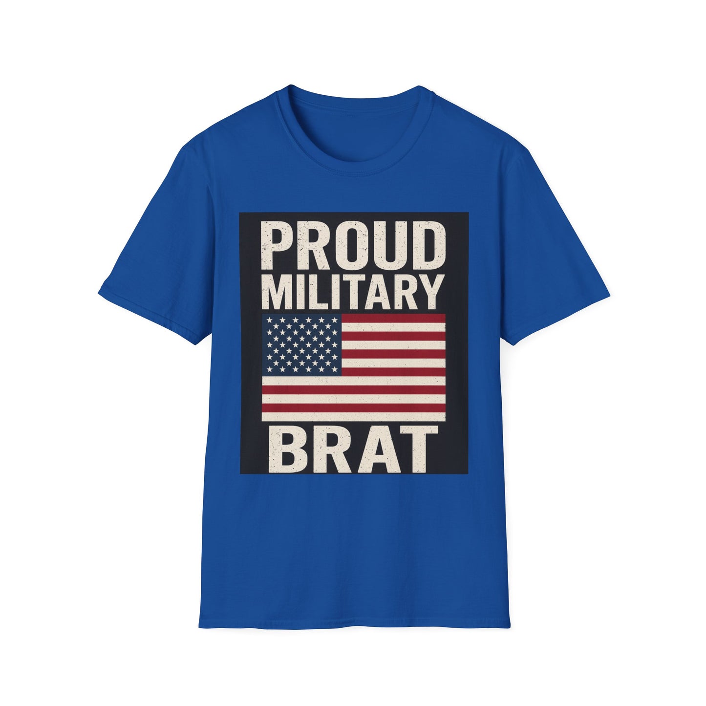 Proud Military Brat T-Shirt, Unisex Softstyle Tee, Patriotic Gift, Military Family Apparel, Comfortable Casual Wear, Support Our Troops