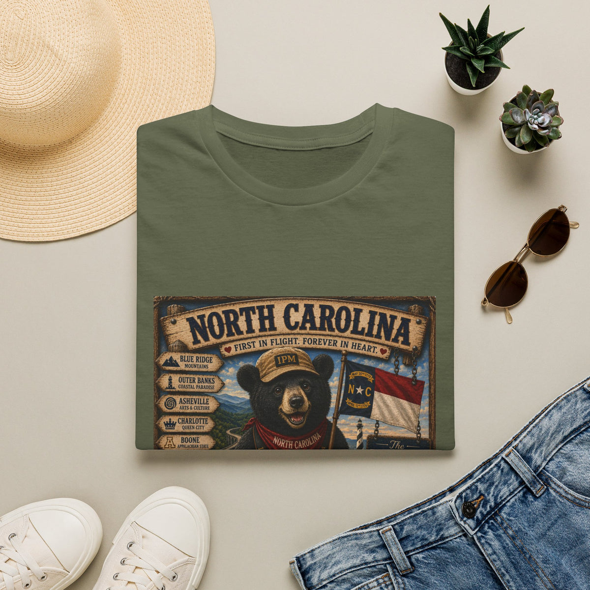 North Carolina Bear Vintage State Pride T-Shirt