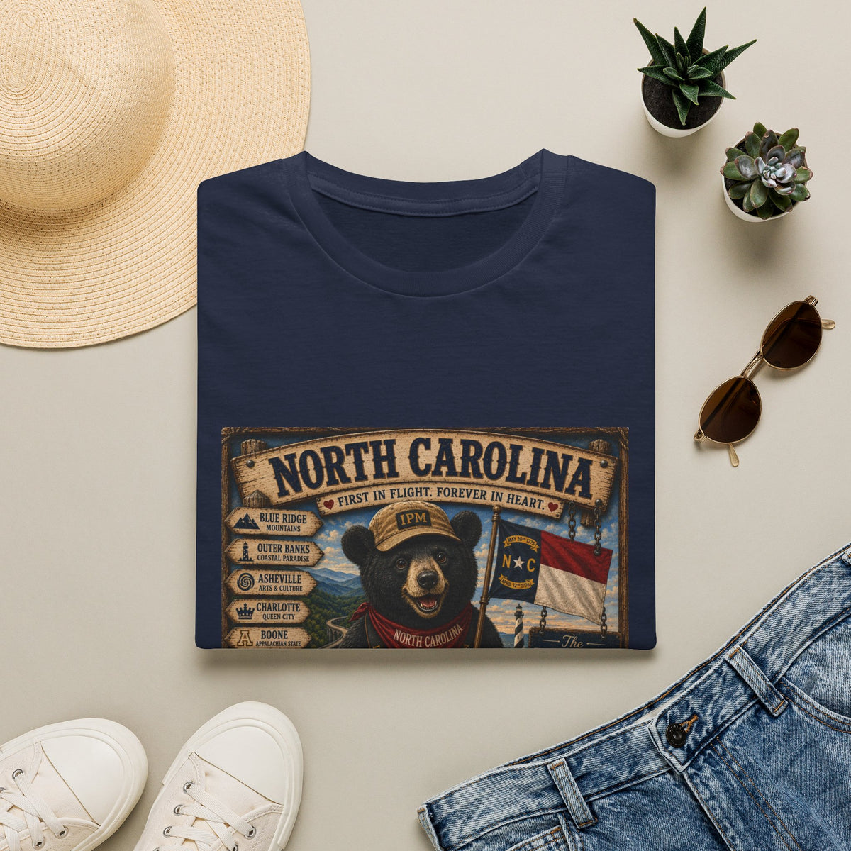 North Carolina Bear Vintage State Pride T-Shirt