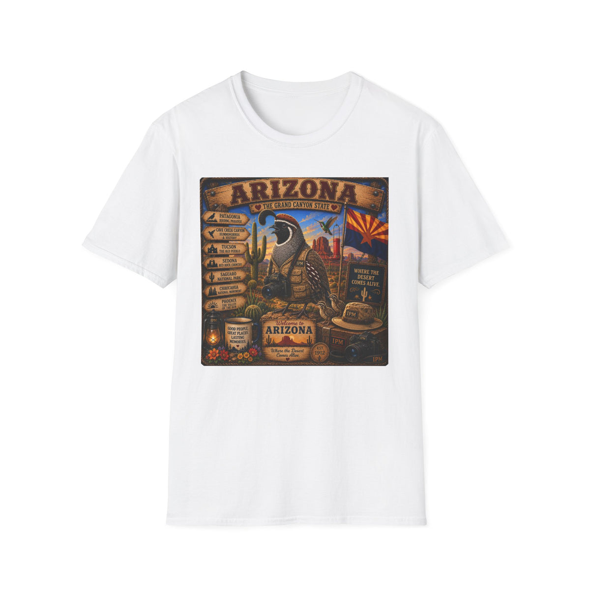 Arizona Vintage State Poster T‑Shirt — Grand Canyon Travel Tee