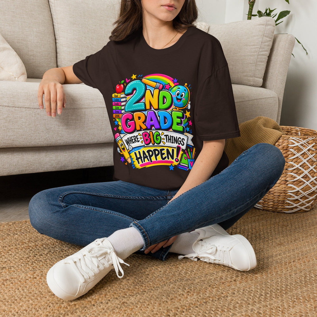 2nd Grade T-Shirt — Colorful Back-to-School Kids Tee (“2nd Grade Where Big Things Happen!”)