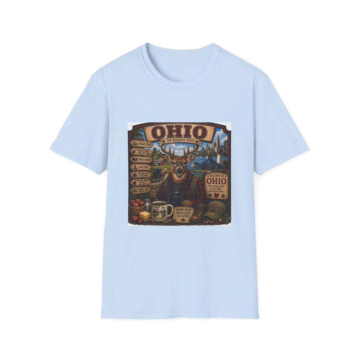 Ohio State Vintage Deer T-Shirt — Buckeye State Travel Graphic Tee