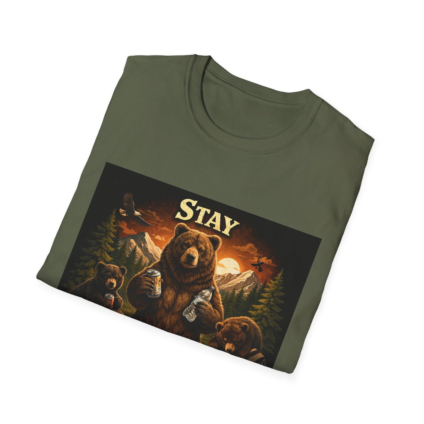Stay Trashy Bear T-Shirt – Funny Vintage Camping Graphic Tee