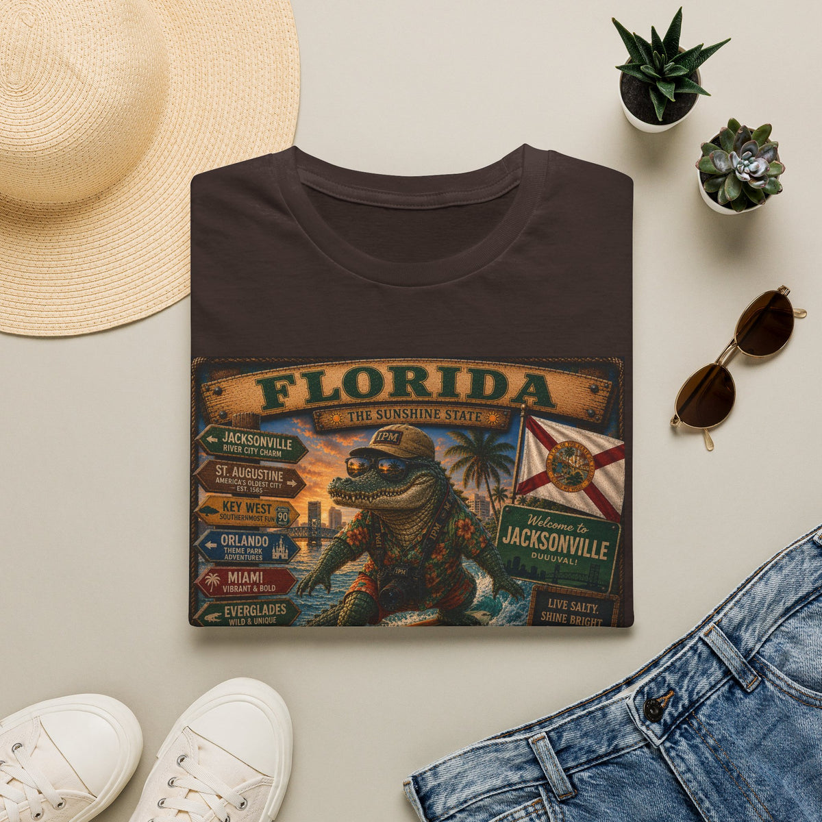 Florida Alligator Vintage Travel T-Shirt