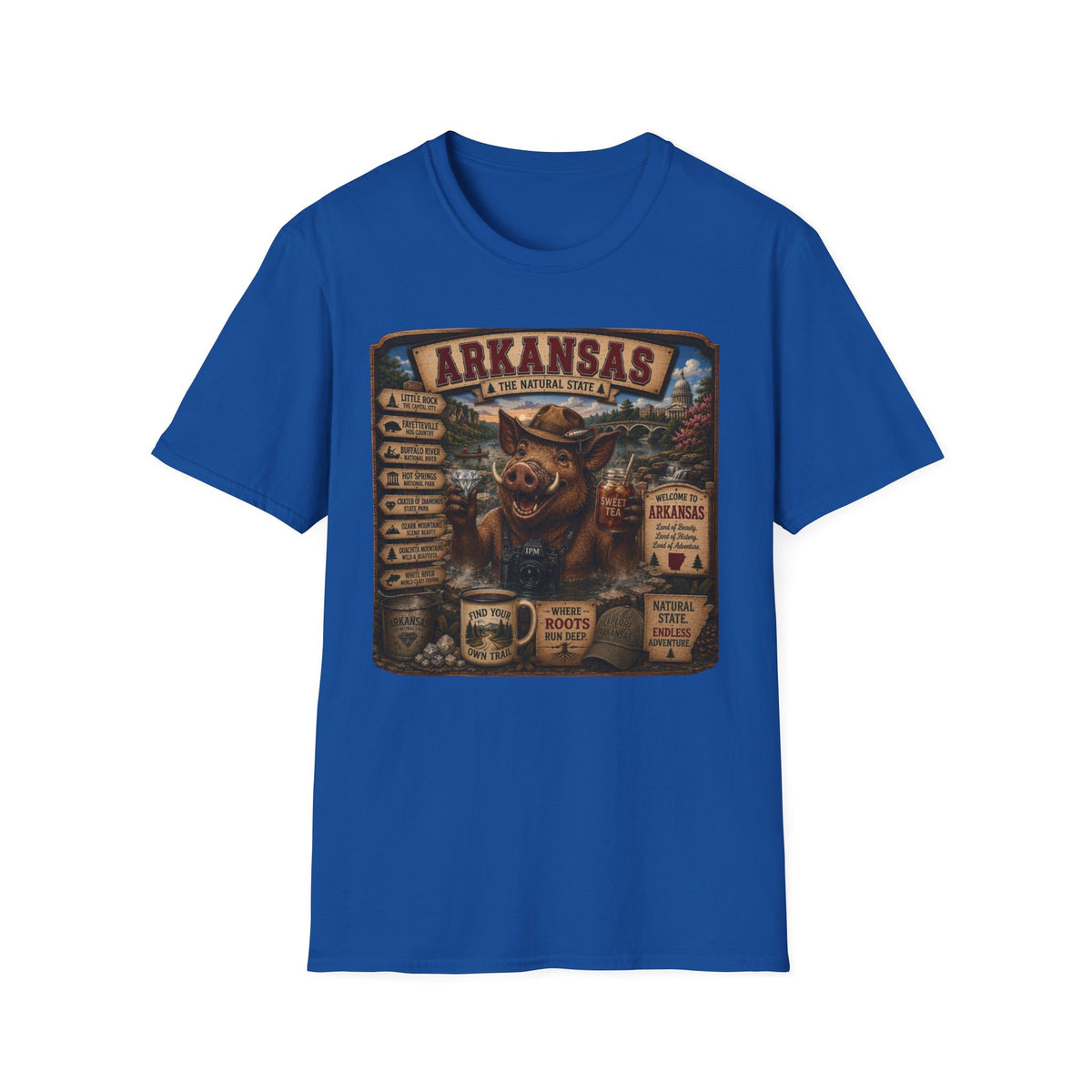 Arkansas Vintage Boar T-Shirt — State Travel Sign Souvenir